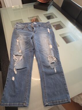 Seven7 Distressed Blue Boyfriend Jeans